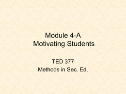 Motivating Students - Misericordia University