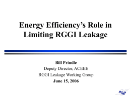 Energy Efficiency as a Resource for RGGI