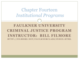 Chapter Fourteen Institutional Programs