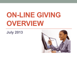 On-Line Giving Program