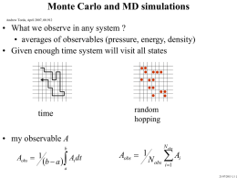Monte Carlo and MD simulations