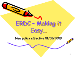 ERDC – Making it Easy…
