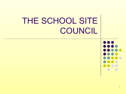 THE SCHOOL SITE COUNCIL - Rancho Mirage High School
