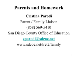Parents and Homework - San Diego County Office of Education