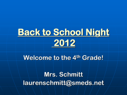 Back to School Night 2007! - St. Michael's Episcopal Day