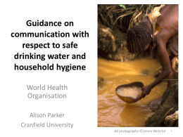 Guidance on communication with respect to safe drinking