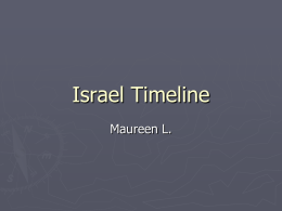 Israel Timeline - Saint Francis High School