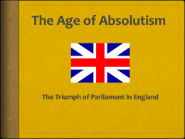 Age of Absolutism: England