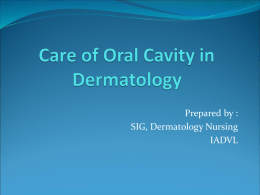 Care of Oral Cavity in Dermatology