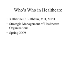 Interrelationships in Healthcare - DR