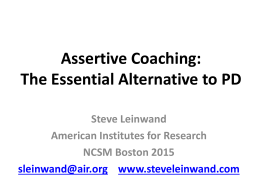 Coaching - Steve Leinwand