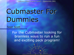 Cubmaster Basics