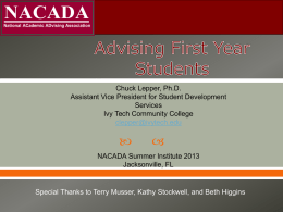 Advising First-Year Students