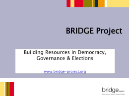 BRIDGE Project - International Institute for Democracy and