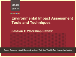 Environmental Impact Assessment Tools and Techniques