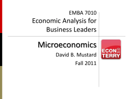 EMBA 7010Economic Analysis for Business Leaders
