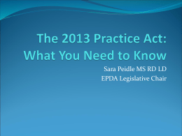 The 2013 Practice Act: What You Need to Know