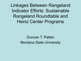 Linkages Between Rangeland Indicator Efforts: Sustainable