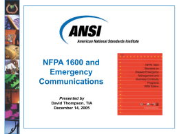 16a - Emergency Communications Component of NFPA 1600