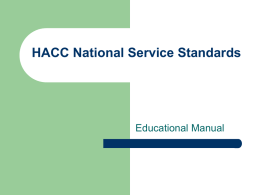 HACC National Service Standards
