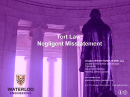 Tort Law: Negligent Misstatement
