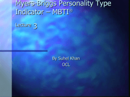 Myers-Briggs Personality Type Indicator