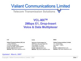 VCL-MX 2Mbps E1, Drop-Insert Voice and Data Multiplexer