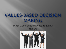 Values-Based Decision Making