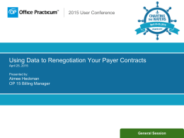 Using Data to Renegotiation Your Payer Contracts April 25