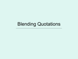 Blending Quotations - Mrs. Maude's class Website