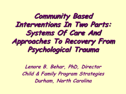 Community-Based Interventions for Children Exposed to