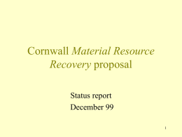 Cornwall Material Resource Recovery proposal