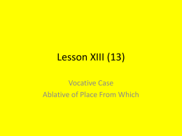 Lesson XIII - Mrs. Sellers' Class Website