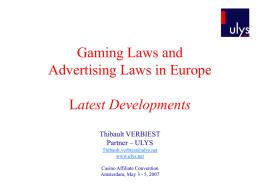 Gaming Laws and Advertising Laws in Europe