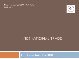 International Trade - CERGE-EI