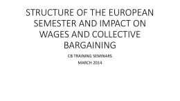 STRUCTURE OF THE EUROPEAN SEMESTER AND IMPACT ON …