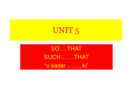 UNIT 5 - IngilizceSlayt