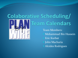 Colaborative Scheduling/ Team Calendars
