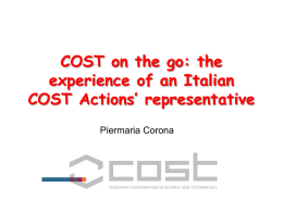 Introduction of national participation in COST Actions and