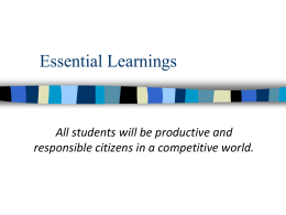 Essential Learnings - Sheboygan Area School District