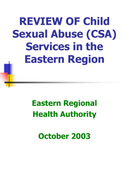 Review of Child Sexual Abuse Services in the Eastern Region