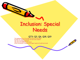 Inclusion: Special Needs