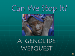 A Genocide WebQuest