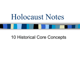 Holocaust Notes - Newark Catholic High School