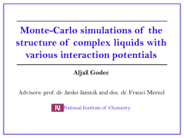 Monte-Carlo simulations of the structure of complex