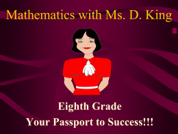 Mathematics with Ms. King - Richland County School