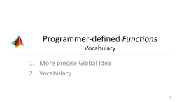 Programmer-defined Functions