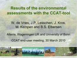 CCAT final end-user meeting Environmental results