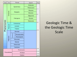 Lecture 9: Geologic Time & the Geologic Time Scale