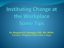 Initiating Change at the Workplace Some Tips